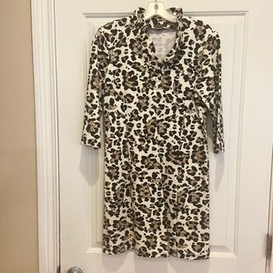 J. McLaughlin Ruffle Cheetah Dress M
